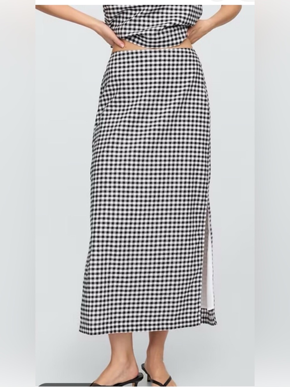 NWT! GAP Linen Blend Pull on Gingham Skirt